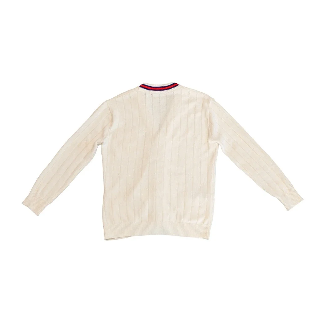 Authentic Gucci Cardigan‎ Sweater White Web Stripe GG Logo Cotton Knit Size S